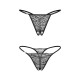 Набір трусиків з доступом Obsessive Bianca 2-pack crotchless thong L/XL
