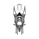 Корсет Obsessive Dominna cupless corset & crotchless thong L/XL