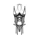 Корсет Obsessive Dominna cupless corset & crotchless thong 2XL/3X
