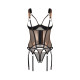 Корсет Obsessive Soranna cupless corset & crotchless thong 2XL/3XL