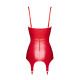 Корсет із підв'язками для панчіх Noir Handmade F368 Bombshell Fierce Corset-belt Red XS