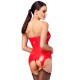 Корсет із підв'язками для панчіх Noir Handmade F368 Bombshell Fierce Corset-belt Red S