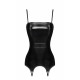 Корсет з підв'язками для панчіх Noir Handmade F381 Dominae Venom PVC corset-belt 3XL
